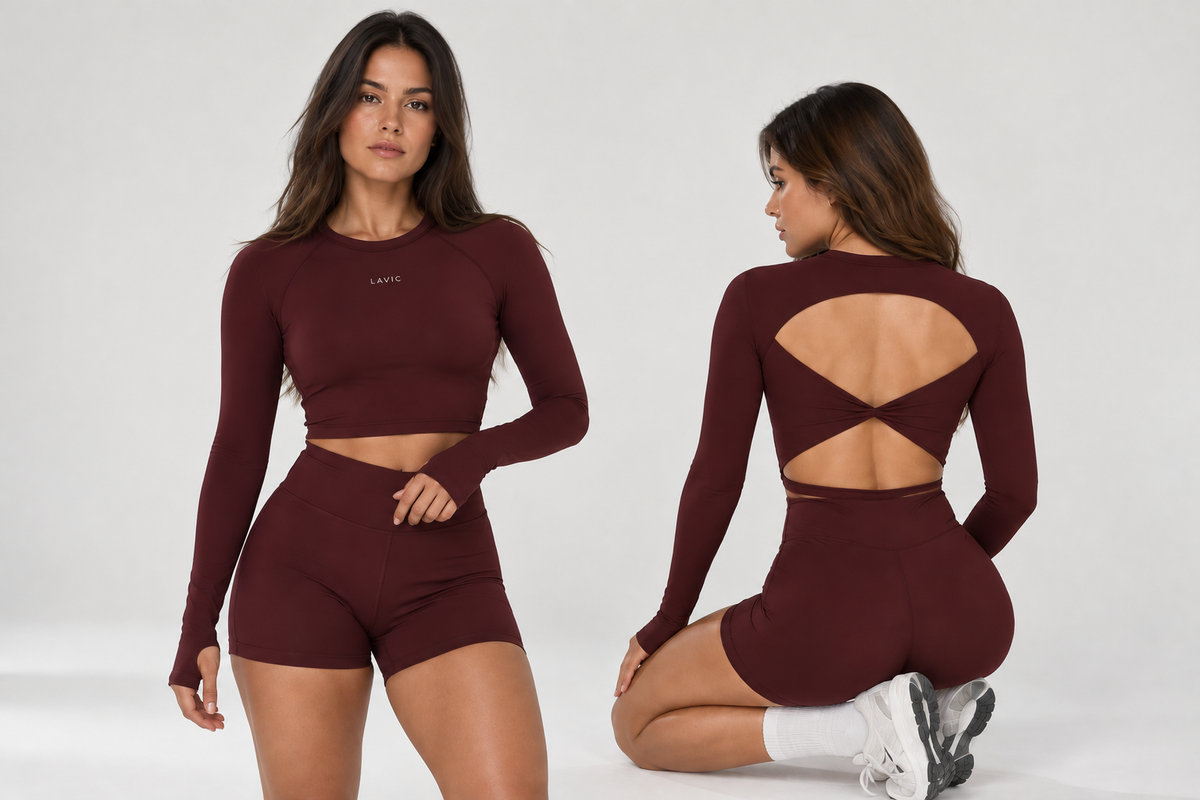 LAVIC Halo Top in Ruby Wine, front and open-back views